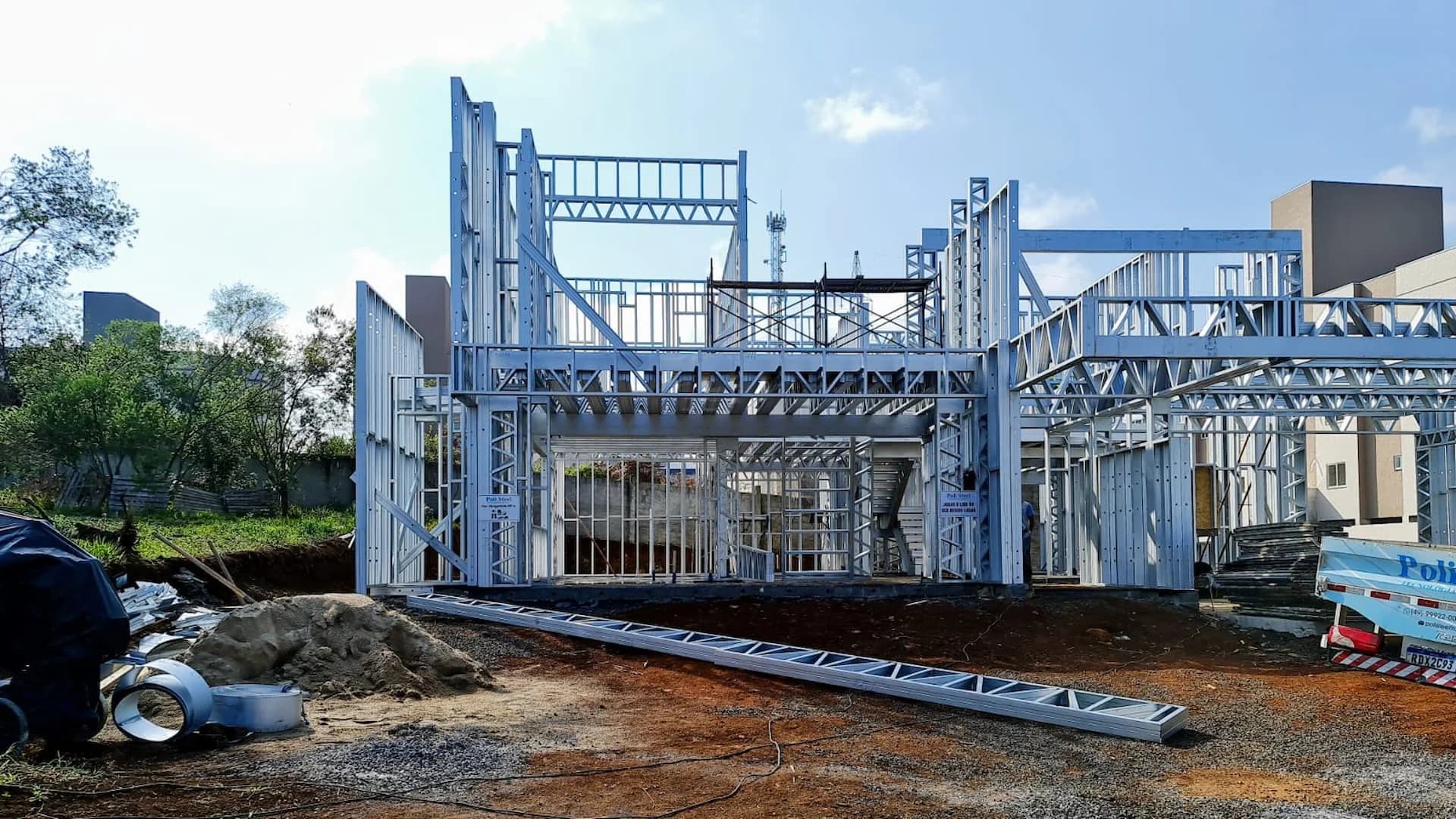Residência de alto padrão, obra da Poli Steel em Videira, SC